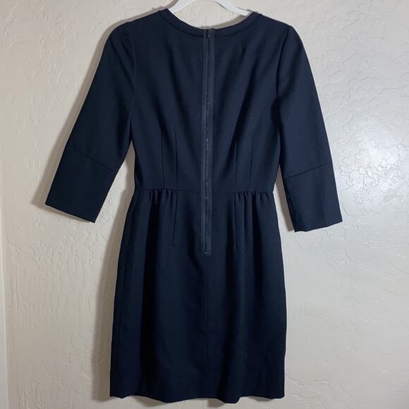 J. Crew classic black 3/4 sleeve wool blend dress - Picture 4 of 8